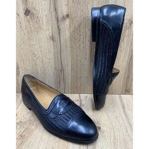 Church Men’s leather loafers Woven Texture Brogue Detailing Cap Toe Size 12 M